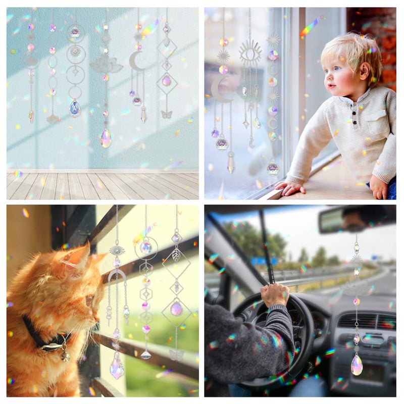 Worgree Sun Catchers  10 Pcs Crystal Suncatcher Prism Hanging Kit with Chain Rainbow Maker Crystals Balls Pendants Ornaments for Indoor Window Outdoor Garden Backyard Patio Car Mirror Christmas Tree Decor - Image 4
